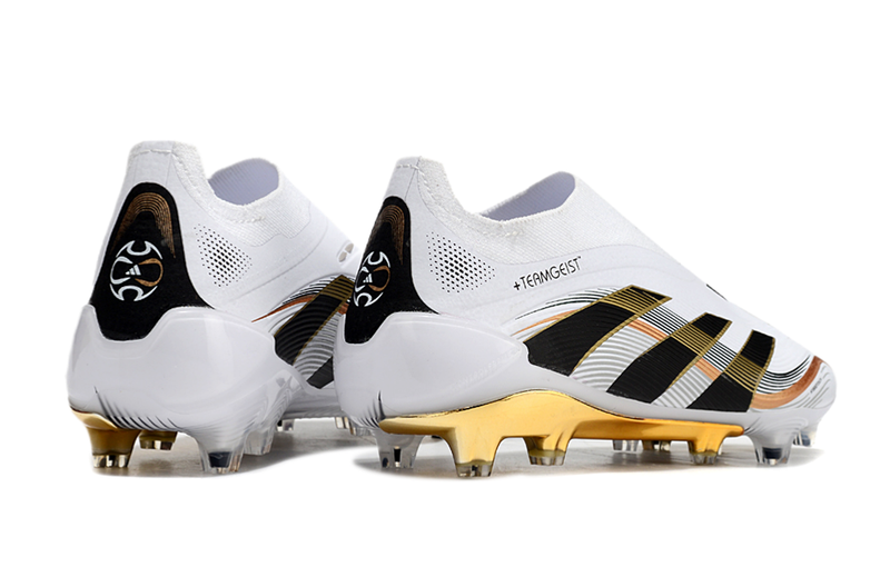 CHUTEIRA ADIDAS PREDATOR TONGUE FG ELITE - Branca/Dourada