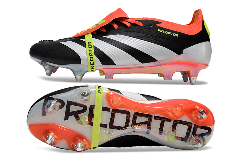 CHUTEIRA ADIDAS PREDATOR TONGUE SG ELITE - PRETA/VERMELHA