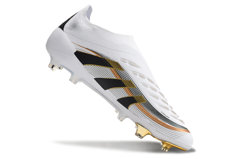 CHUTEIRA ADIDAS PREDATOR TONGUE FG ELITE - Branca/Dourada