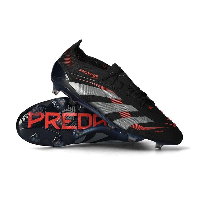 CHUTEIRA ADIDAS PREDATOR FG ELITE - Preta/Vermelha - Stealth Pack