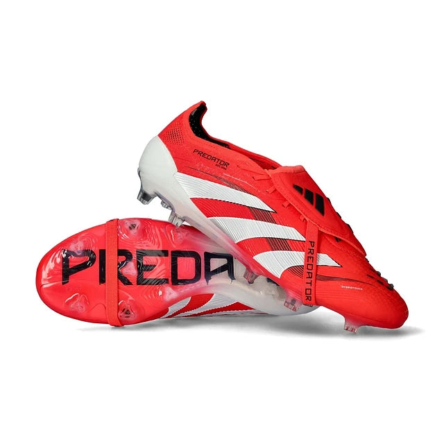 CHUTEIRA ADIDAS PREDATOR TONGUE FG ELITE - Vermelha/Branca