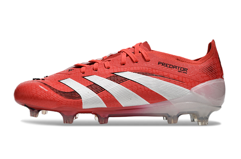 CHUTEIRA ADIDAS PREDATOR TONGUE FG ELITE - Vermelha/Branca