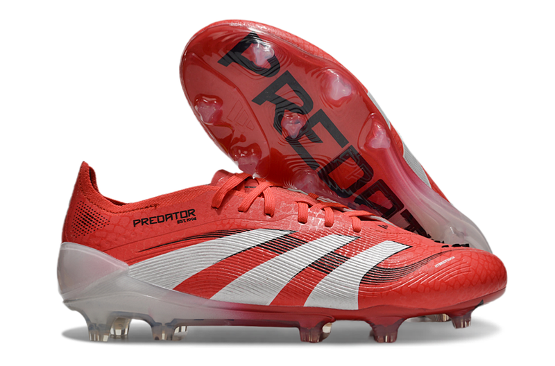 CHUTEIRA ADIDAS PREDATOR TONGUE FG ELITE - Vermelha/Branca