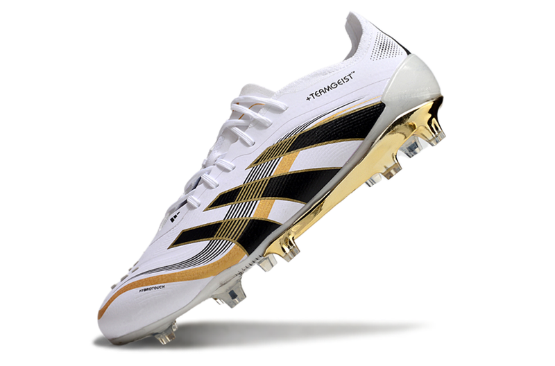 CHUTEIRA ADIDAS PREDATOR TONGUE FG ELITE - Branca/Dourada