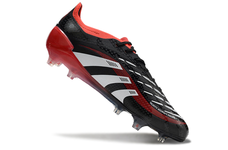 CHUTEIRA ADIDAS PREDATOR TONGUE FG ELITE - Preta/Vermelha