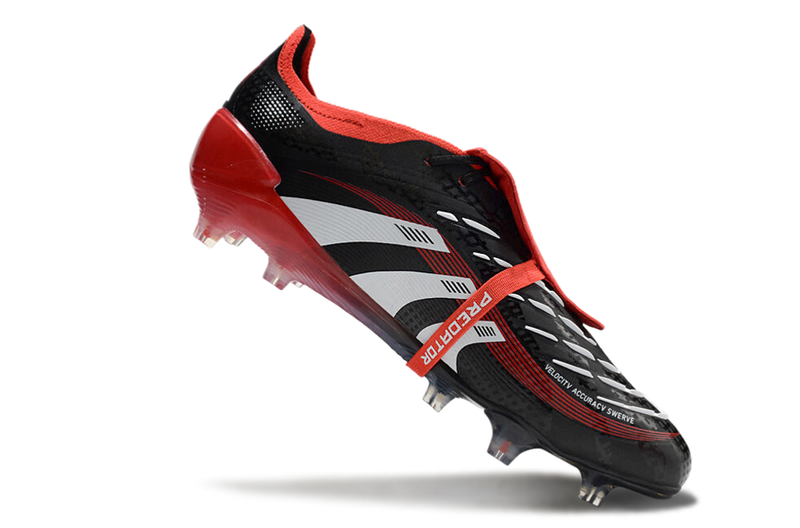 CHUTEIRA ADIDAS PREDATOR TONGUE FG ELITE - Preta/Vermelha