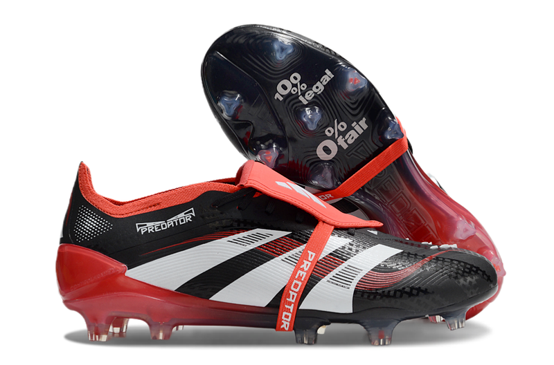 CHUTEIRA ADIDAS PREDATOR TONGUE FG ELITE - Preta/Vermelha