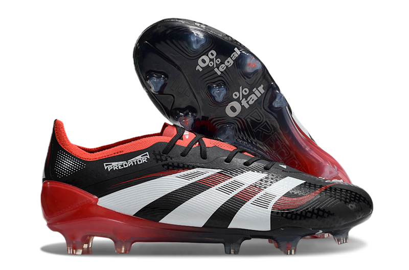 CHUTEIRA ADIDAS PREDATOR TONGUE FG ELITE - Preta/Vermelha